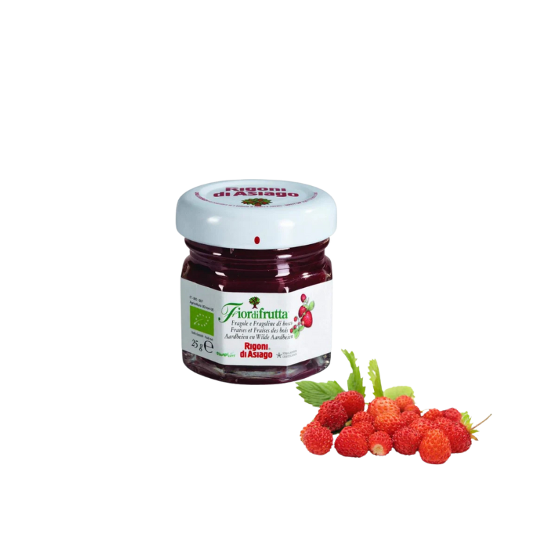 MERMELADA ECOLÓGICA DE FRESA Y FRESA SILVESTRE MINI 25gr