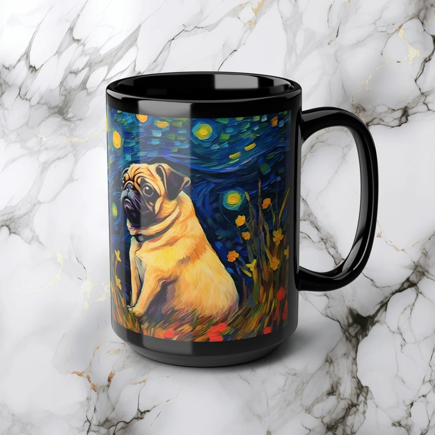 Taza de café Pug pintura