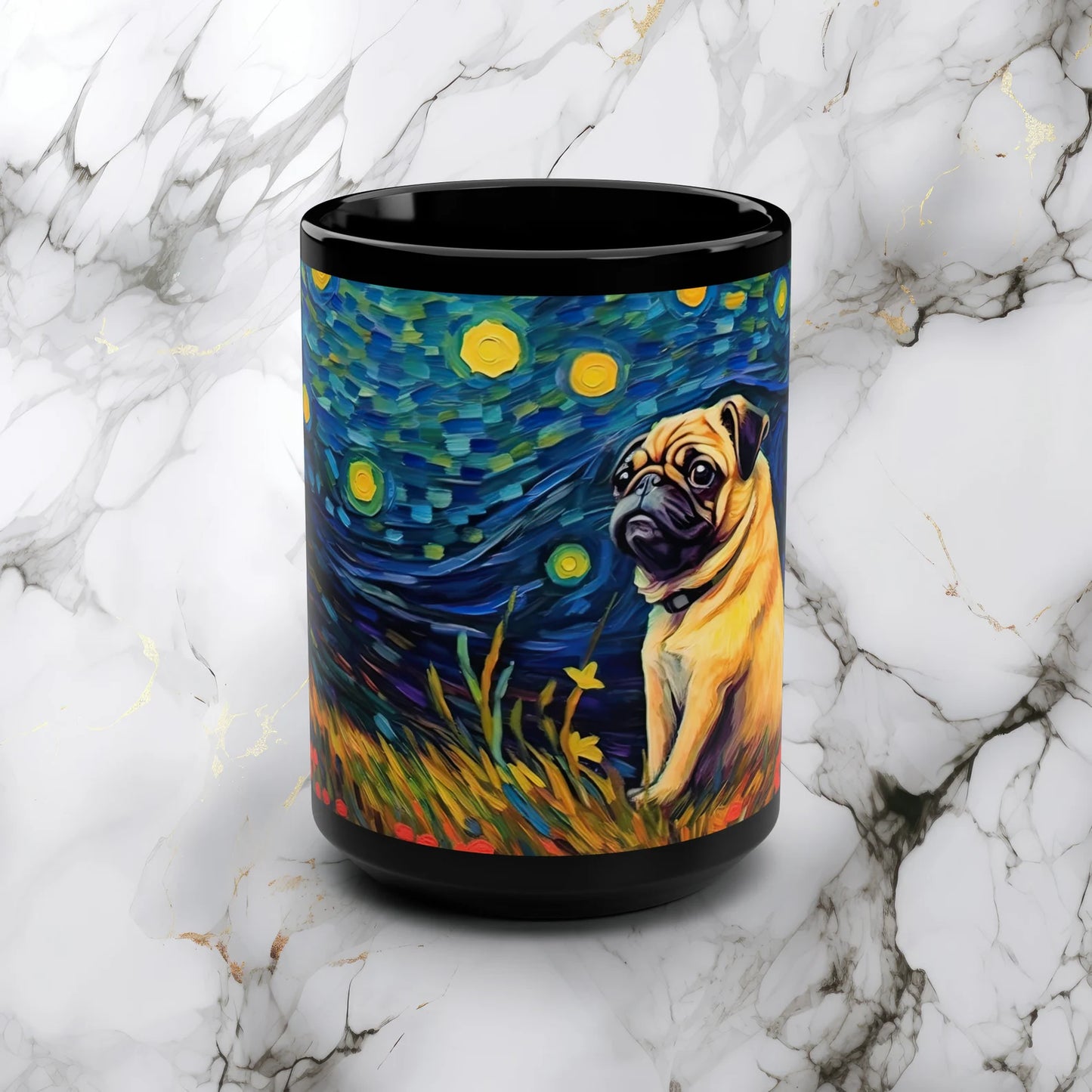 Taza de café Pug pintura