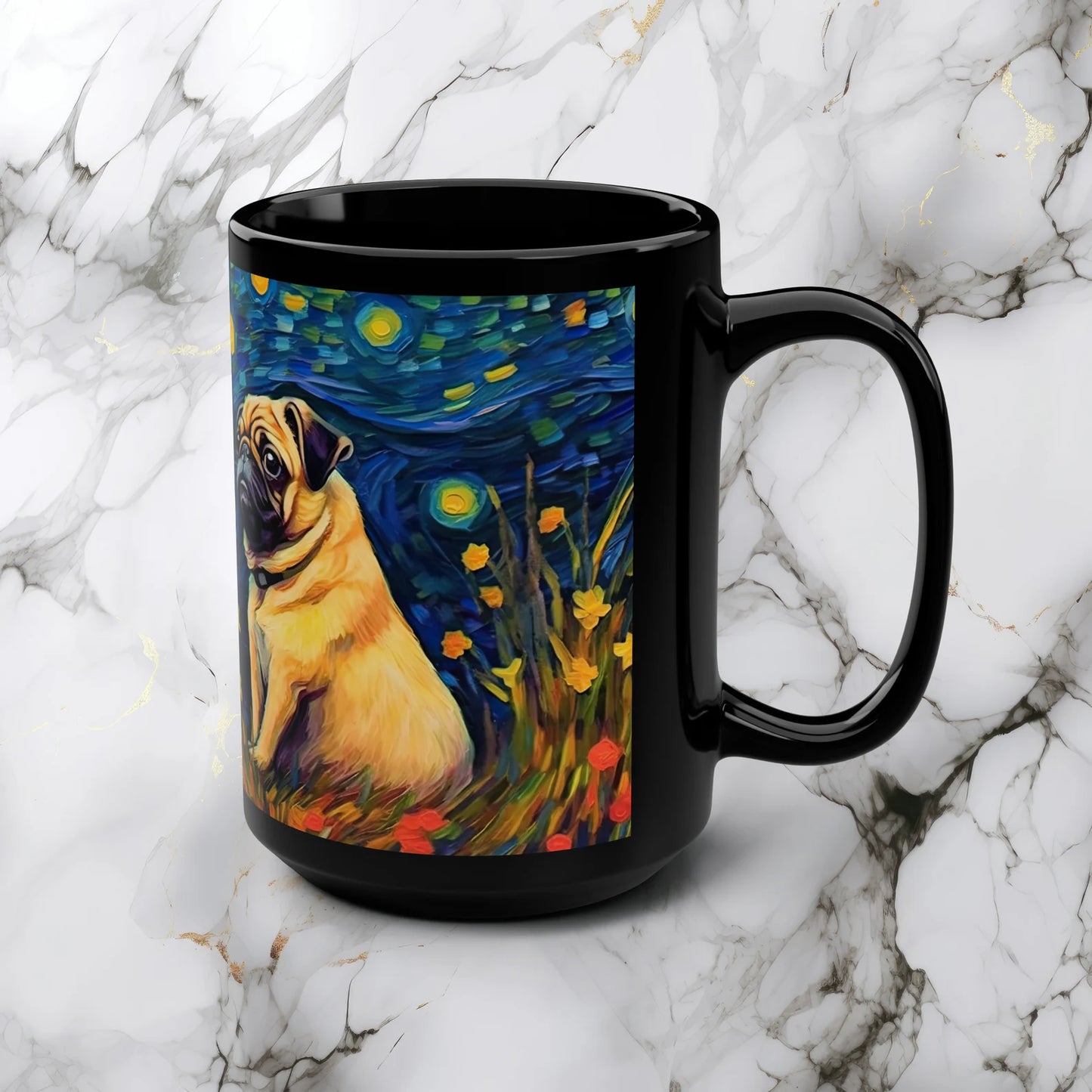 Taza de café Pug pintura