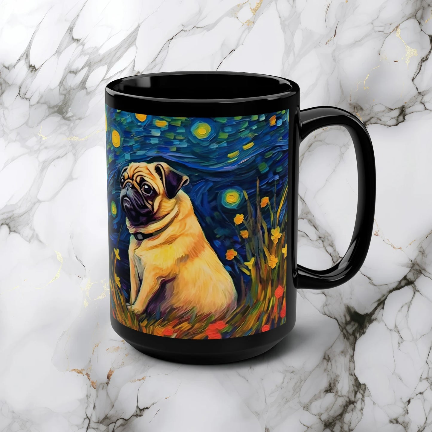 Taza de café Pug pintura