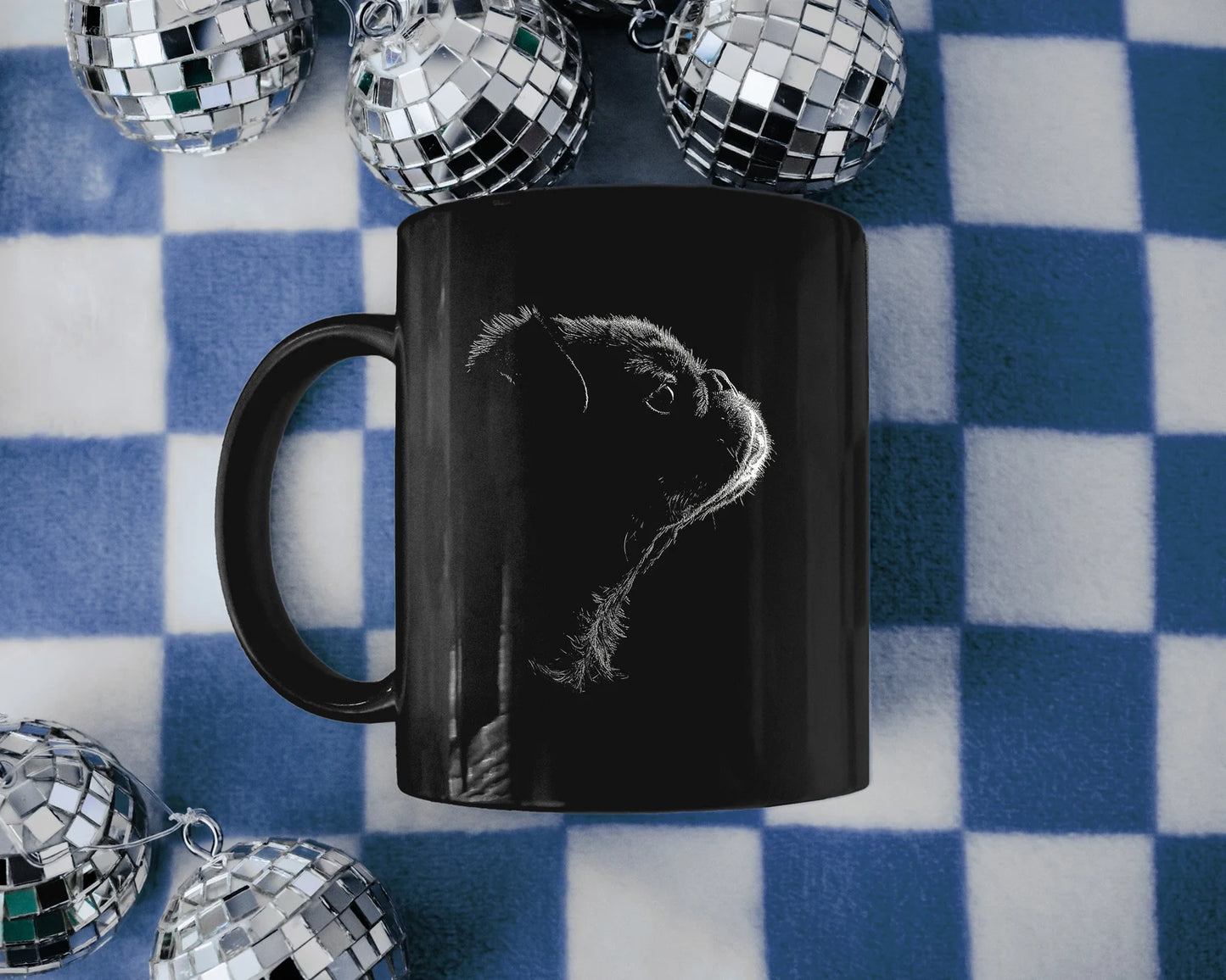 Taza de café Pug Black