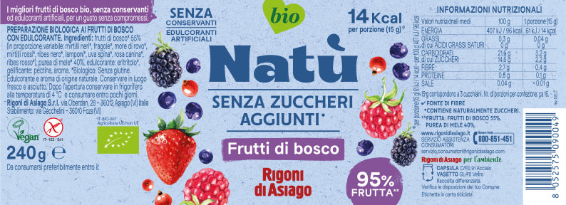 CREMA DE FRUTAS SILVESTRES ORGÁNICA 240gr