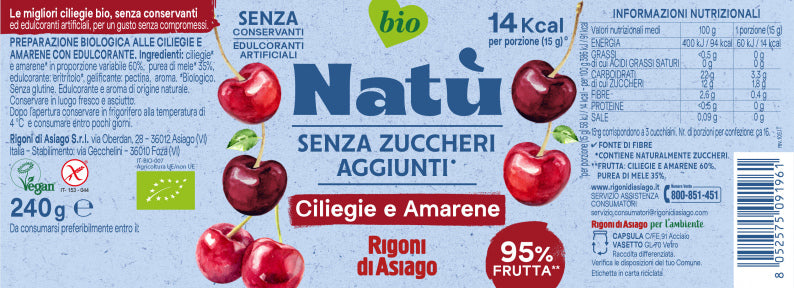 CREMA DE CEREZAS ORGÁNICA 240gr