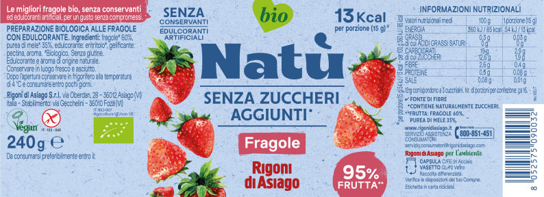 CREMA DE FRESAS ORGÁNICA 240gr