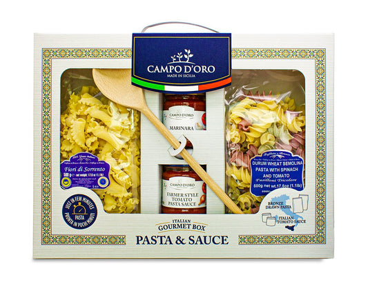 CAJA GOURMET ITALIANA (2 PASTAS Y 2 AZÚCAR)