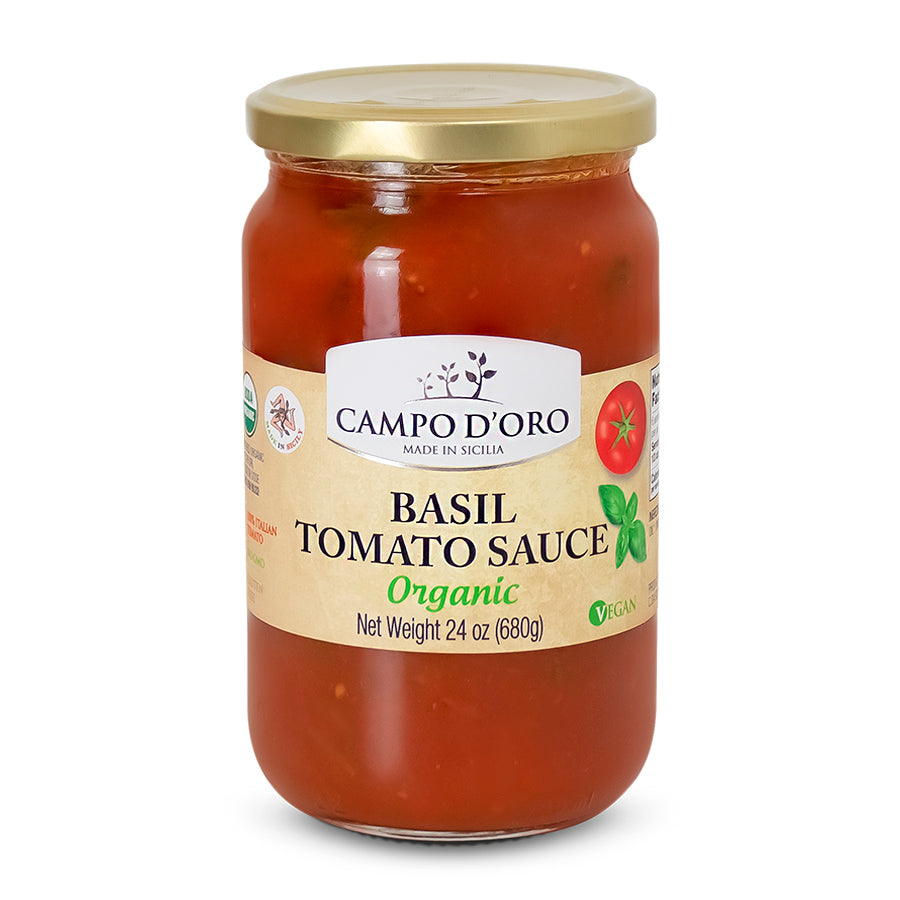 SALSA DE TOMATE Y ALBAHACA ORGÁNICA