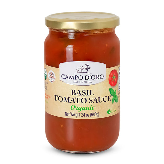 SALSA DE TOMATE Y ALBAHACA ORGÁNICA